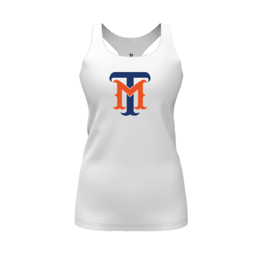 [CUS-DFW-RCBK-PER-WHT-FYS-LOGO1] Racerback Tank Top (Female Youth S, White, Logo 1)