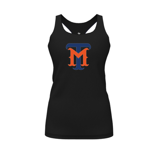 [CUS-DFW-RCBK-PER-BLK-FYS-LOGO1] Racerback Tank Top (Female Youth S, Black, Logo 1)