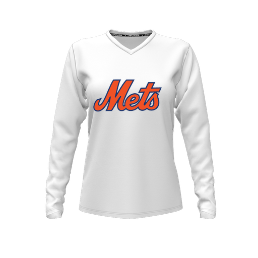 [CUS-DFW-TEES-CMF-VNK-LSL-WHT-FYXS-LOGO3] Comfort T-Shirt (Female Youth XS, White, V Neck, Logo 3, Long Sleeve)