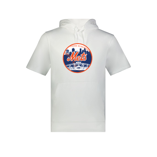 [6871.005.S-LOGO2] Men's Dri Fit Short Sleeve Hoodie (Adult S, White, Logo 2)