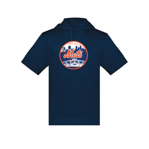 [6871.065.S-LOGO2] Men's Dri Fit Short Sleeve Hoodie (Adult S, Navy, Logo 2)