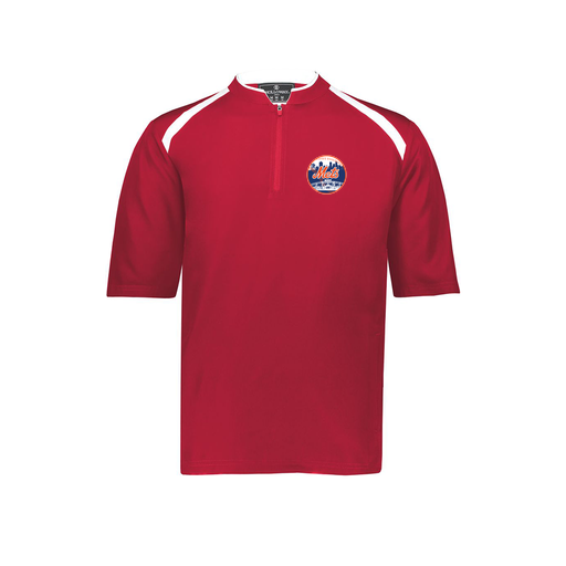 [229581-AS-RED-LOGO2] Men's Dugout Short Sleeve Pullover (Adult S, Red, Logo 2)