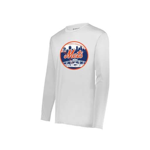 [222822.005.XS-LOGO2] Men's LS Smooth Sport Shirt (Adult XS, White, Logo 2)