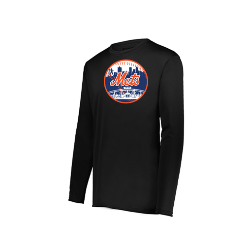 [222823.080.S-LOGO2] Youth LS Smooth Sport Shirt (Youth S, Black, Logo 2)