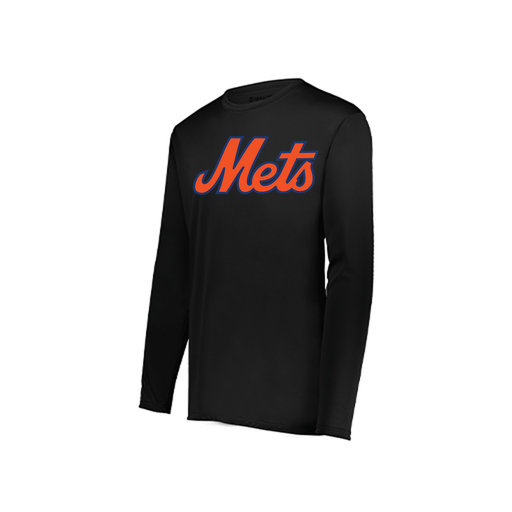 [222823.080.S-LOGO3] Youth LS Smooth Sport Shirt (Youth S, Black, Logo 3)