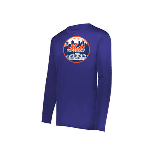 [222823.747.S-LOGO2] Youth LS Smooth Sport Shirt (Youth S, Purple, Logo 2)
