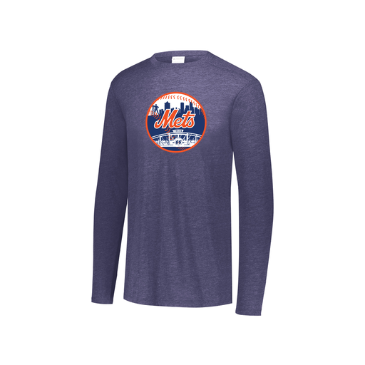 [3076.72N.S-LOGO2] Youth LS Ultra-blend T-Shirt (Youth S, Navy, Logo 2)