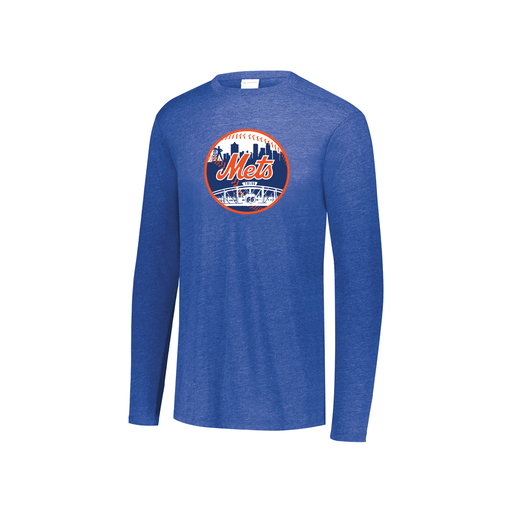 [FTLCUBRY-YS-LOGO2] Decker Youth Tri-Blend T-Shirt - Long Sleeve (Youth S, Royal, Logo 2)