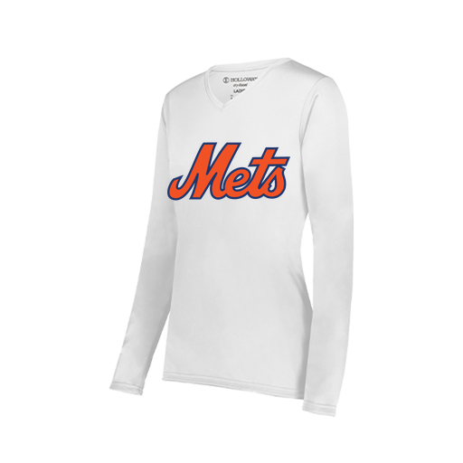 [222824.005.S-LOGO3] Ladies LS Smooth Sport Shirt (Female Adult S, White, Logo 3)